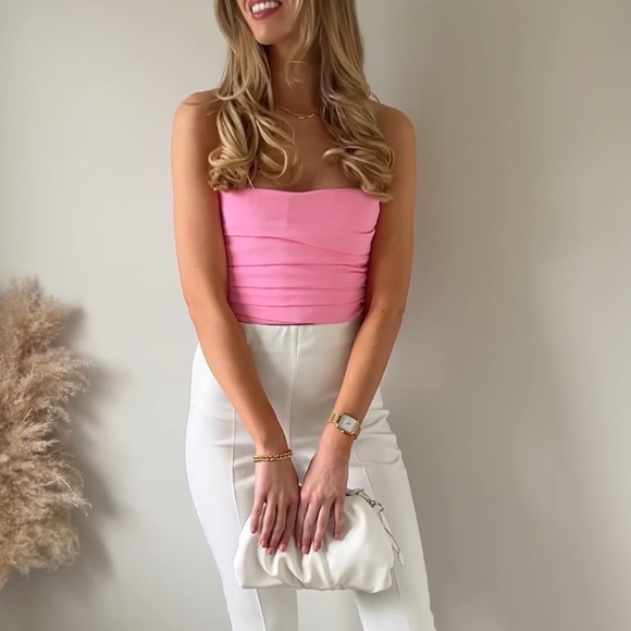 ZARA BUSTIER CROP TOP & DRAPED MINI SKIRT - Picture 6 of 11